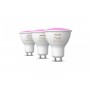 3 Becuri LED RGB inteligente Philips Hue Spot, Bluetooth, GU10, 4.3W (35W), 350 lm, lumina alba si color (2000-6500K)