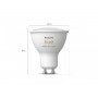 3 Becuri LED RGB inteligente Philips Hue Spot, Bluetooth, GU10, 4.3W (35W), 350 lm, lumina alba si color (2000-6500K)