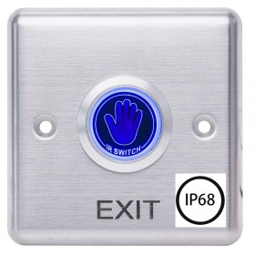 Buton de iesire cu infrarosu waterproof, incastrabil, ND-EB35, Iesire contact:NO/NC Icon: Hand, IP68,  LED stare Bi-color: albas