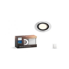 Spot LED incastrat Philips Hue Milliskin, Bluetooth, GU10, 5.5W (25W),250 lm, lumina alba (2200-6500K), IP20, 9cm, Argintiu, Int